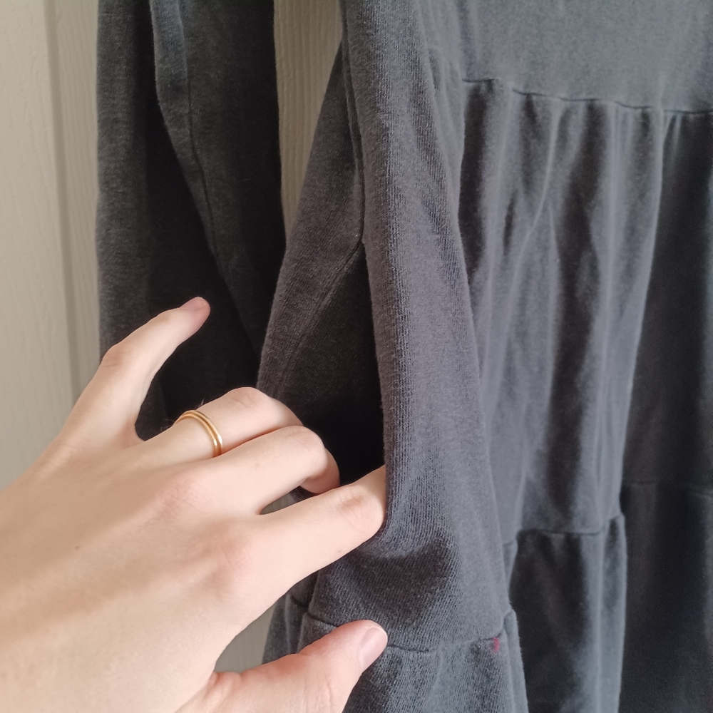 3 For $15 /Wild Fable Dark Gray, Black Long Sleeve Sweatshirt Dress with Pockets - Picture 2 of 9